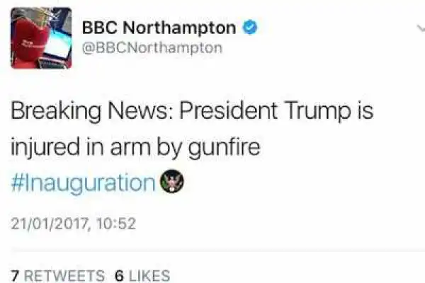 BBC Under Fire After Tweeting Donald Trump Had Been Shot